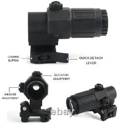 G33 3X Sight Magnifier with Switch Side QD Mount + 558 Red/Green Dot Sight Scope