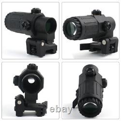 G33 3X Sight Magnifier with Switch Side QD Mount + 558 Red/Green Dot Sight Scope