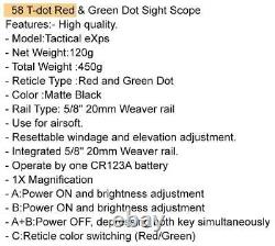 G43 Xps 3x Scope Sight Magnifier Switch Side Qd Mount + 558 Red / Green Dot