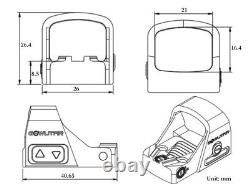 GOWUTAR HHC17C Micro RMSc Red Dot Sight Multiple Reticles 3MOA Dot 46MOA Circle