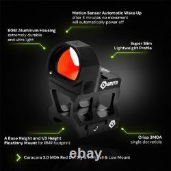 GRITR Caracara 3.0 MOA Motion Wake Red Dot Reflex Sight 2 Mounts Black NEW
