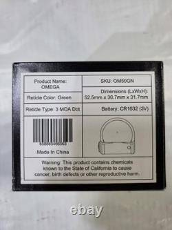 Gideon Optics Omega Red Dot Reflex Sight 3 MOA Green Reticle OM50GN