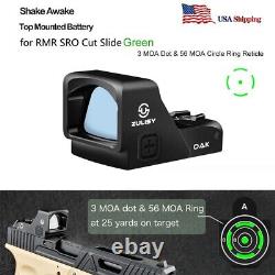Green Dot 3 & 56 MOA Circle Ring Reticle Sight for RMR/407C Cut Glock S&W Canik