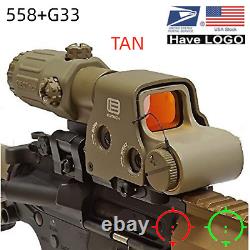 HHS G33 Magnifier Holographic With 558 Sight Red Green Dot Hunting Scope Airsoft