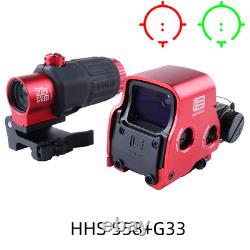 HHS G33 Magnifier with Holographic 558 Sight Red Green Dot Airsoft Hunting Scope
