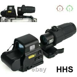 HHS Holographic 558 Sight Red Green Dot Airsoft Hunting Scope with G33 Magnifier