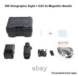 HHS Holographic 558 Sight Red Green Dot Airsoft Hunting Scope with G33 Magnifier