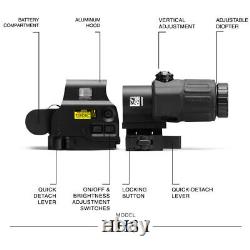 HHS Holographic 558 Sight Red Green Dot Airsoft Hunting Scope with G33 Magnifier