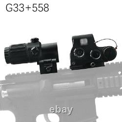 HHS Holographic Red Green Dot 558+G33 Magnifier Airsoft Scope Sight combination
