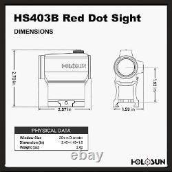 HOLOSUN HS403B Red Dot Sight, 2MOA Dot, Shake Awake Technology Used