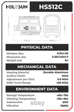 HOLOSUN HS512C Reflex Red Dot Sight