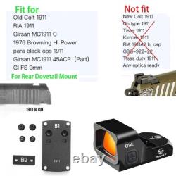 HQ 3 MOA Red Dot Sight Tele scope OWL & Mount Plate for Colt RIA MC 1911 GI FS HQ 3 MOA Red Dot Sight Tele scope OWL & Mount Plate for Colt RIA MC 1911 GI FS