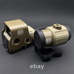 Holographic Sight 558 +G43 TAN 3XMagnifier Scope Red Green Dot Sight QD mount