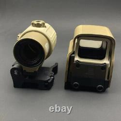 Holographic Sight 558 +G43 TAN 3XMagnifier Scope Red Green Dot Sight QD mount