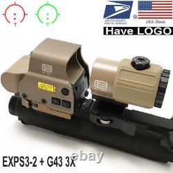 Holographic sight 558 Red Green Dot G43 3X Magnifier With Side QD Mount copy TAN