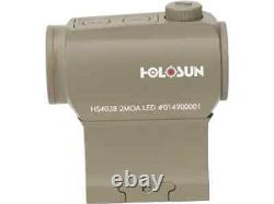 Holosun 2 MOA Red Dot 1x20mm FDE Micro Reflex Sight Parallax Free HS403B-FDE