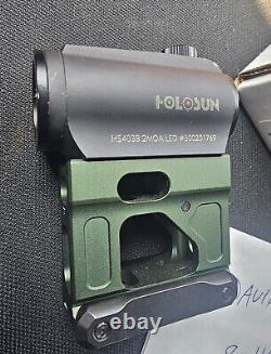 Holosun 403B 2 moa Red Dot with Unity Tactical Fast Mount Limited Edition OD Green