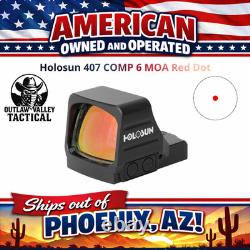 Holosun 407 COMP, 6 MOA RED Dot, Open Pistol Sight, HS407COMP-RD-6