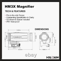 Holosun ARO 2 MOA Red Dot Sight & HM3X 3x Mangifier with Hard Case