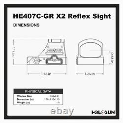 Holosun Elite 2 MOA Green Dot Reflex Sight (HE407C-GR-X2) Holosun Elite 2 MOA Green Dot Reflex Sight (HE407C-GR-X2)