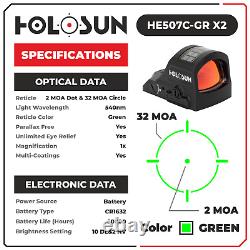 Holosun Elite Green Dot Sight HE507C-GR X2