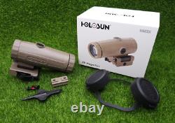 Holosun Flip Red Dot 3x Magnifier Picatinny Style Lower 1/3 Cowitness HM3X-FDE