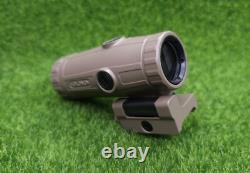 Holosun Flip Red Dot 3x Magnifier Picatinny Style Lower 1/3 Cowitness HM3X-FDE