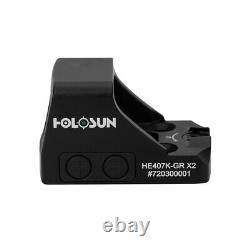 Holosun HE407K-GR X2 Green Reticle 6MOA Shake Awake, Open Reflex Red Dot Sight
