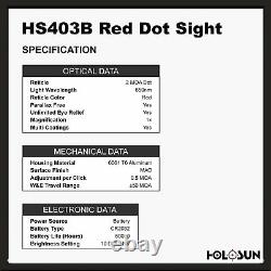 Holosun HS403B Micro Optical Red Dot Sight