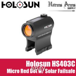 Holosun HS403C 2 MOA Micro Red Dot Optic with Solar Failsafe- HS403C