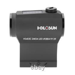 Holosun HS403C 2 MOA Micro Red Dot Optic with Solar Failsafe- HS403C
