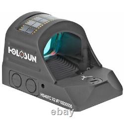 Holosun HS407C-X2 Red 2 MOA Dot Solar Shake Awake Reflex Sight, Concealed Carry