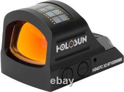 Holosun HS407C-X2 Red Dot Sight 1x, 2 MOA Dot, Black, HS407C-X2 HS407C X2