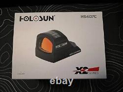 Holosun HS407C X2 Red Dot Sight, Black, Battery Type CR1632