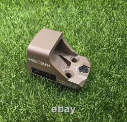 Holosun HS407K X2 FDE Classic Open Reflex Red Dot Sight 6 MOA Dot, FDE
