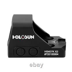 Holosun HS407K X2 Red 6 MOA Dot Open Optical Sight HS407K-X2 Red Dot