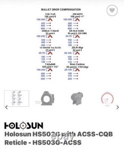 Holosun HS503G-ACSS Micro Red Dot Sight ACSS CQB Reticle Black