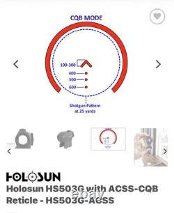 Holosun HS503G-ACSS Micro Red Dot Sight ACSS CQB Reticle Black