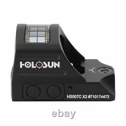 Holosun HS507C-X2 Classic Open Reflex Optical Multi-Reticle Red Dot Sight