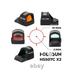 Holosun HS507C-X2 MultiReticle Red 2 MOA Dot Solar Reflex Sight Concealed Carry