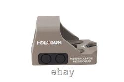 Holosun HS507K-X2 FDE Multi-Reticle Circle Dot Red Dot Sight withShake Awake