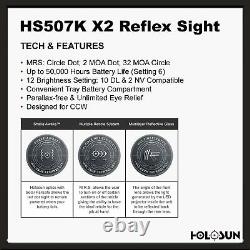 Holosun HS507K-X2 Red Dot Reflex Sight for Pistol