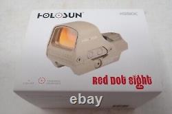 Holosun HS510C FDE Open Reflex Circle Dot And Dot Tan Red Dot Sight