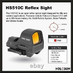 Holosun HS510C Open Reflex Circle Dot Holographic Red Dot Sight Solar Power