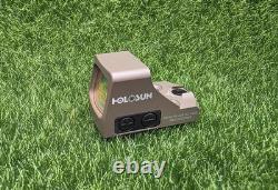 Holosun Open Reflex Compact Micro Green Dot Sight 6 MOA Reticle HE407K-GR X2 FDE