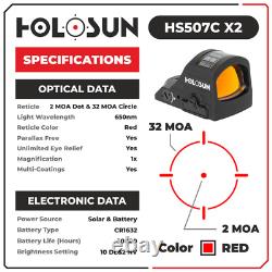 Holosun Open Reflex Optical Red Dot Sight HS507C X2