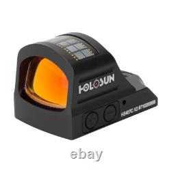 Holosun Red Dot 1x 2MOA Open Reflex Sight Black withSolar Failsafe HS407C-X2