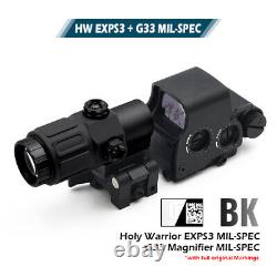 Holy Warrior EXPS3 Holographic Red Dot Sight with G33 3X Magnifier Shockproof