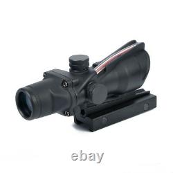 Hunting Rifle Scope Sight Green Red Fiber ACOG 4X32 with RMR Red Dot Sight
