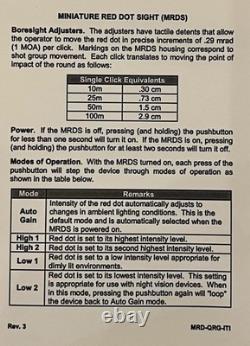 L3 Warrior Systems 3.5 MOA, MRDS Mini Red Dot Sight, Tan MRD-000-A12 MRD715 Rev1